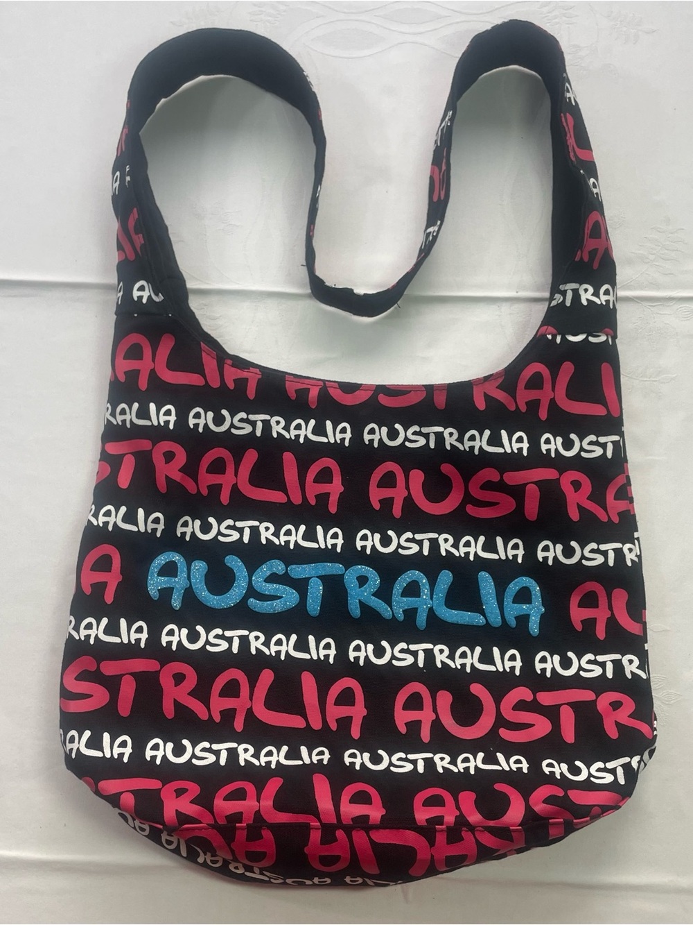Australia Typography Graphic Canvas Hobo Bag